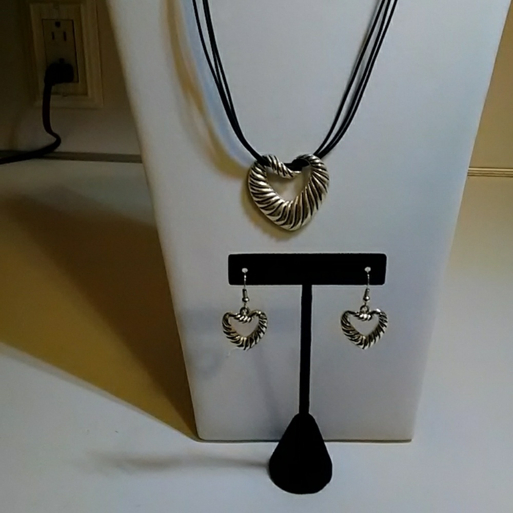 Heart Necklace and Earring Set